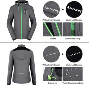 img 2 attached to Stay Cozy and Protected: KUTOOK Thermal Fleece Women's Softshell Jacket, Ideal for Hiking, Running, and Outdoor Sports