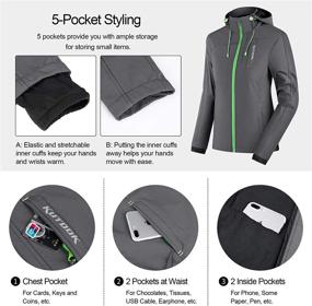 img 1 attached to Stay Cozy and Protected: KUTOOK Thermal Fleece Women's Softshell Jacket, Ideal for Hiking, Running, and Outdoor Sports