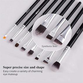 img 1 attached to 🖌️ BEILI 15pcs Eye Makeup Brushes Set - Natural Goat Hair Eyeshadow Brushes for Soft Blending, Concealers, Eyebrow, Eyeliner - Professional Make Up Brushes Set (Black)