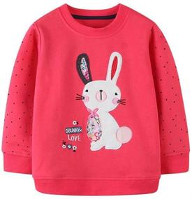 img 4 attached to 👕 Long Sleeve Cotton Sweatshirt Pullover for Toddler Boys and Girls - Ideal Fall Winter Outdoor Outfit Clothes