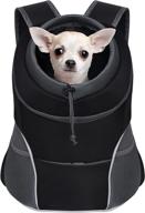 yudodo pet dog carrier backpack - breathable head out design, reflective and safe doggie carrier for small dogs, cats, and rabbits - black (m: 5-10lbs) logo