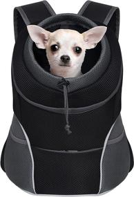 img 4 attached to YUDODO Pet Dog Carrier Backpack - Breathable Head Out Design, Reflective and Safe Doggie Carrier for Small Dogs, Cats, and Rabbits - Black (M: 5-10lbs)