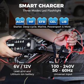 img 3 attached to 🔌 Automotive Trickle Charger - TOPDON TORNADO4000 4.0Amp for 6V 12V AGM, Deep Cycle Lithium ion Batteries - Smart Auto Charger Battery Maintainer Desulfator with Temperature Compensation