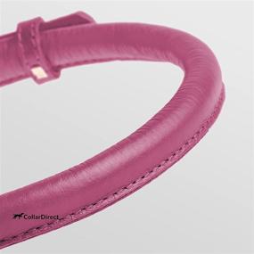 img 4 attached to CollarDirect Handmade Genuine Leather Dog Collar - Soft Padded Round Puppy Collar for Small Large Dogs & Cats - Black, Pink, Red, Purple, Blue Collars