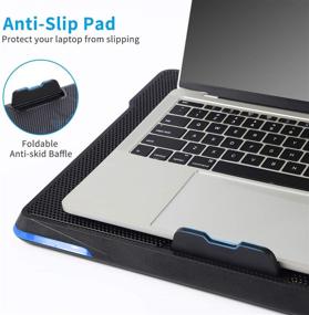 img 2 attached to 🔥 Laptop Cooling Pad Stand, Coolertek USB Powered Gaming Cooler with 5 Silent Fans, Dual USB 2.0 Ports, Adjustable Cooling Pad for 12-17.3" Laptops, Compatible with K13 Blue Light Design