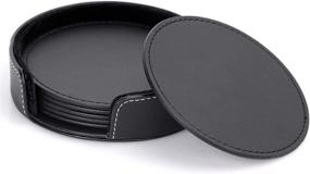 img 2 attached to Enhance Your Tabletop Experience with Restlandee Leather Coasters Coaster Furniture