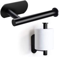🧻 lehom toilet paper holder - self adhesive roll holder for bathroom, washroom, kitchen - wall mount, matt black logo
