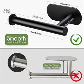 img 2 attached to 🧻 LEHOM Toilet Paper Holder - Self Adhesive Roll Holder for Bathroom, Washroom, Kitchen - Wall Mount, Matt Black