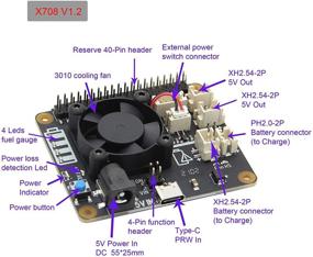 img 3 attached to 🔌 Geekworm Raspberry Pi UPS HAT X708: Максимальное питание 5.1V 8A с безопасным отключением и автоматическим включением питания