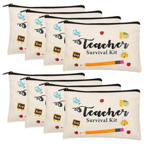 img 4 attached to 🎁 Practical 8-Piece Makeup Pouch Set: Ideal Teacher Appreciation Gifts for Organized Teachers!