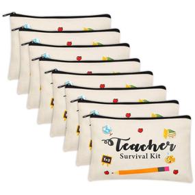 img 3 attached to 🎁 Practical 8-Piece Makeup Pouch Set: Ideal Teacher Appreciation Gifts for Organized Teachers!