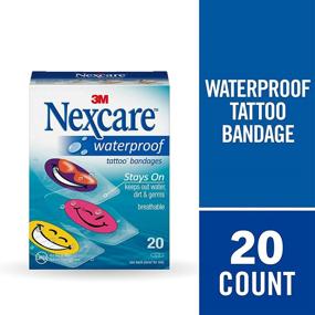 img 3 attached to Nexcare Tattoo Waterproof Bandage: 20 Count, One Size - Long-lasting Protection for your Tattoo