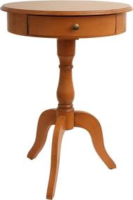 img 3 attached to Honey Pedestal Table with Pine Finish by Décor Therapy