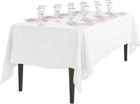 img 1 attached to 🍽️ LinenTablecloth 126" Rectangular Polyester Tablecloth with Improved SEO