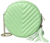👜 stylish small circle quilted crossbody bag – faux leather round purse for trendy women logo