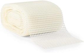 img 2 attached to 🎀 Ivory Pearl Mesh Ribbon Wrap for Wreaths (10 Yards x 4.75 Inches)