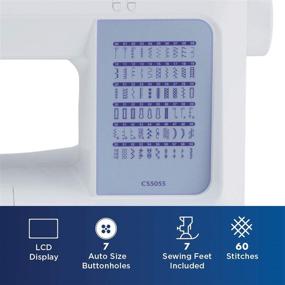img 2 attached to 🧵 Brother CS5055 Computerized Sewing Machine - Explore 60 Built-in Stitches, Enhanced LCD Display, and 7 Essential Feet in White