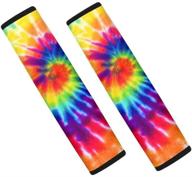 🌈 dellukee seat belt cover shoulder pad for all ages and vehicle types - car truck suv airplane car seat belt pads backpack straps (2 pcs) - tie dye design logo