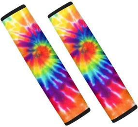 img 4 attached to 🌈 Dellukee Seat Belt Cover Shoulder Pad for All Ages and Vehicle Types - Car Truck SUV Airplane Car Seat Belt Pads Backpack Straps (2 Pcs) - Tie Dye Design