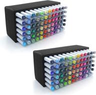 polar whale 2 art marker storage tray organizers - brush, pen, and pencil holder stand for copic and more - non-scratch, non-rattle, and washable - horizontal storage design - each tray holds 72 supplies logo