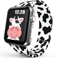 🐮 cute cow printed sport band: compatible with apple watch bands 38mm 40mm - series 6 5 4 3 2 se, luxury design for women and girls logo