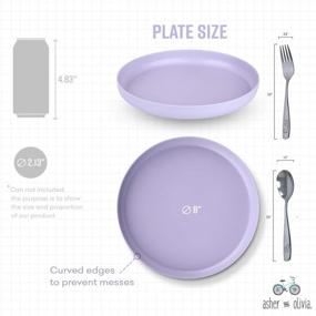 img 2 attached to 🌿 Eco-Friendly Bamboo Plates and Stainless Steel Silverware Set for Kids - 12-Piece Self-Feeding Dishwasher Safe Tableware