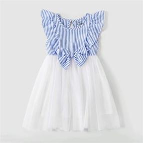 img 1 attached to 🌈 IFFEI Matching Family Outfits: Rainbow Suspender Skirt Dresses & Suits in Cotton Silk Blend - Mommy and Me Collection