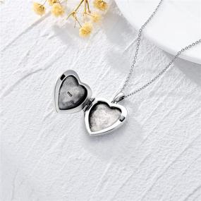 img 1 attached to Personalized 925 Sterling Silver Rose Heart Locket: Keep Your Loved Ones Close with a Customized Photo Inside