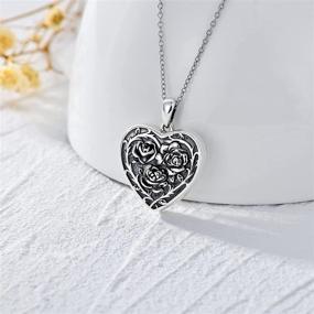 img 3 attached to Personalized 925 Sterling Silver Rose Heart Locket: Keep Your Loved Ones Close with a Customized Photo Inside