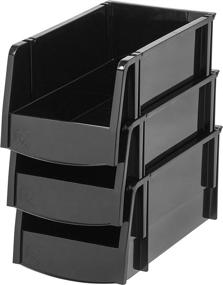 img 1 attached to 📦 IRIS USA M Black 8-Pack Medium Storage Bin