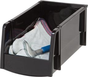 img 3 attached to 📦 IRIS USA M Black 8-Pack Medium Storage Bin