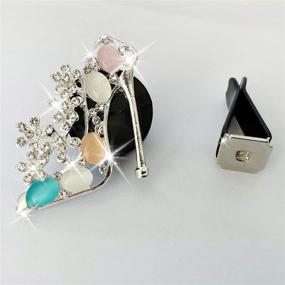 img 1 attached to AEEIX High Heel Shoe Car Air Vent Clip Charm - Bling Car Accessories for Women, Crystal Fashion Shoe with Flowers - Car Interior Decoration Charm, Rhinestone Car Bling Accessories for Cute Car Decor