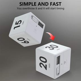 img 1 attached to Pretmess Cube Timer - Smart Kitchen Timer for Time Management and Countdown Settings (15-20-30-60 Minutes, White)