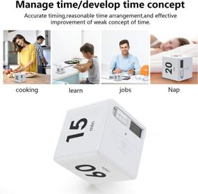 img 2 attached to Pretmess Cube Timer - Smart Kitchen Timer for Time Management and Countdown Settings (15-20-30-60 Minutes, White)