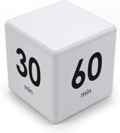 pretmess cube timer - smart kitchen timer for time management and countdown settings (15-20-30-60 minutes, white) logo