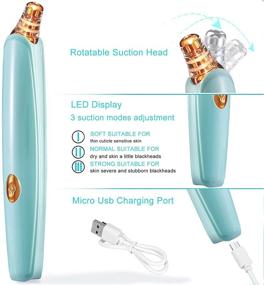 img 2 attached to 🌿 Revolutionize Your Skincare Routine with the Upgraded Blackhead Remover Pore Vacuum Cleaner - USB Electric Facial Pore Cleaner with 5 Probes and LED Display - Green Blackhead Suction Tool - Perfect Blackhead Remover Kit!