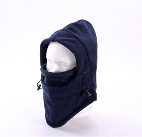 img 2 attached to FZBNSRKO 6 in 1 Thick Thermal Fleece Balaclava Hood Wind Stopper Ski Outdoor Sports Face Mask: Ultimate Protection for Cold Weather Activities