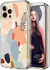 img 4 attached to ICEDIO iPhone 12 Case with Screen Protector, iPhone 12 Pro Case, Clear with Multi-Colored Painting Patterns for Girls Women, Shockproof Slim Fit TPU Cover Protective Phone Case for iPhone 12/12 Pro 6.1 inch