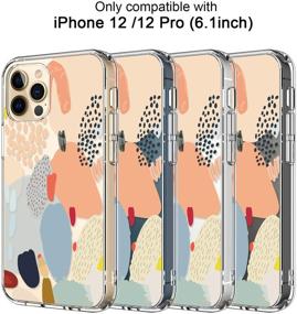 img 1 attached to ICEDIO iPhone 12 Case with Screen Protector, iPhone 12 Pro Case, Clear with Multi-Colored Painting Patterns for Girls Women, Shockproof Slim Fit TPU Cover Protective Phone Case for iPhone 12/12 Pro 6.1 inch