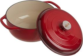 img 3 attached to 🍳 Lodge Enameled Cast Iron Dutch Oven - 6 Quart, Red, Stainless Steel Knob & Loop Handles