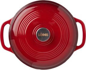 img 2 attached to 🍳 Lodge Enameled Cast Iron Dutch Oven - 6 Quart, Red, Stainless Steel Knob & Loop Handles