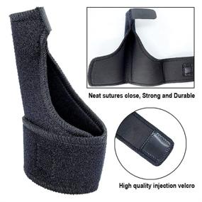 img 2 attached to 🖐️ Black Thumb Splint - Thumb Spica Brace with Reversible Design for Pain Relief, BlackBerry Thumb, Trigger Finger, Arthritis, Sprains, Strains, Carpal Tunnel &amp; Trigger Thumb Immobilizer - Includes Wrist Strap (Black)