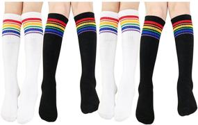 img 3 attached to Child's Knee High Tube Socks - 3 to 4 Pairs for Boys, Girls, Babies, and Toddlers