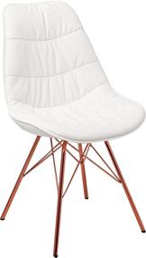 img 4 attached to 🌟 OSP Home Furnishings Langdon White Faux Leather Task Chair with Rose Gold Base