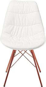 img 3 attached to 🌟 OSP Home Furnishings Langdon White Faux Leather Task Chair with Rose Gold Base