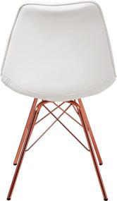 img 2 attached to 🌟 OSP Home Furnishings Langdon White Faux Leather Task Chair with Rose Gold Base