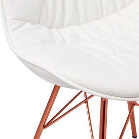 img 1 attached to 🌟 OSP Home Furnishings Langdon White Faux Leather Task Chair with Rose Gold Base