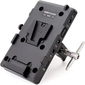 img 3 attached to 🔋 KOERTACOO V-Mount Lock Battery Plate Power Supply Adapter with Super Clamp for Lighting Stand, Tripod, Support Rod - D-TAP/DC/USB Power Output for Camcorder, DSLR Camera, LED Video Light, Monitor, and More