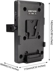 img 1 attached to 🔋 KOERTACOO V-Mount Lock Battery Plate Power Supply Adapter with Super Clamp for Lighting Stand, Tripod, Support Rod - D-TAP/DC/USB Power Output for Camcorder, DSLR Camera, LED Video Light, Monitor, and More