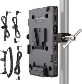 img 4 attached to 🔋 KOERTACOO V-Mount Lock Battery Plate Power Supply Adapter with Super Clamp for Lighting Stand, Tripod, Support Rod - D-TAP/DC/USB Power Output for Camcorder, DSLR Camera, LED Video Light, Monitor, and More